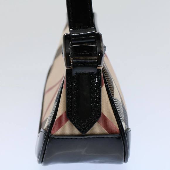 BURBERRY Nova Check Shoulder Bag PVC Leather Beige Auth 56686 - Picture 4 of 16